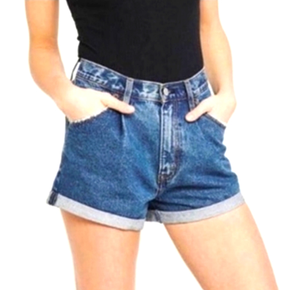 Abercrombie & Fitch Annie Peated High Rise Denim Shorts Size 2